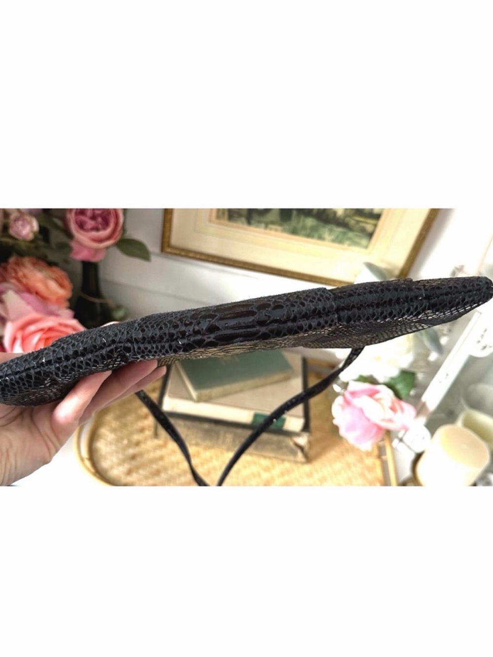 Michael Kors Black Python Embossed Crossbody - Picture 7 of 8